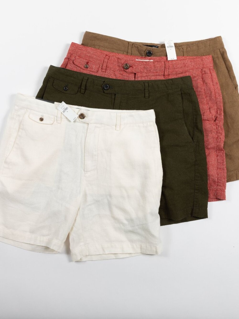 NWT LOT 4 Banana Republic Men's Size 33 Linen-Blend Slim Fit Shorts 7" Inseam